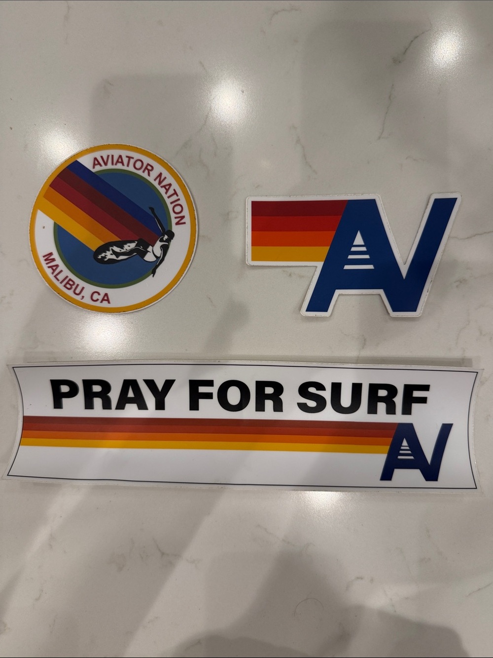 Aviator Nation Stickers in Blue, Red, Orange, Yellow